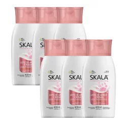 Kit 6 Loção Creme Hidratante Corporal Arroz E Rosas Skala
