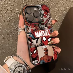Poster Artístico de Spider-Man com Colagem, Capa de Telefone Apple Compatível com iPhone 15 13 Pro Max 12 11 Pro, Capa R