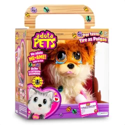 Brinquedo Infantil Pelúcia para Pentear e Arrumar Adota Pets Lulu 17cm Com Acessórios Cachorrinho Multikids - BR1066