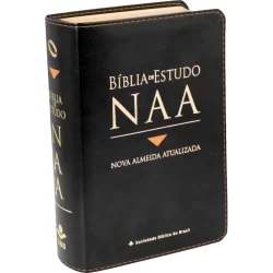 Bíblia de Estudo NAA | Média | Nova Almeida Atualizada | Capa Luxo Preta | Editora SBB
