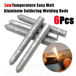 Hastes De Solda De Baixa Temperatura De Fusão Fácil-6pcs Ferro De Cobre Haste Aço Inoxidável-Para Kits De Agente Reparador De Alumínio