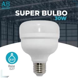 Super Bulbo Lâmpada LED 30W E27 Alta Potência Luz Branca 6500k Bivolt 110-220V
