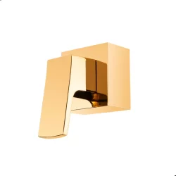 Acabamento de Registro Quadrado Alavanca Diagonal Dourado Metal para Deca