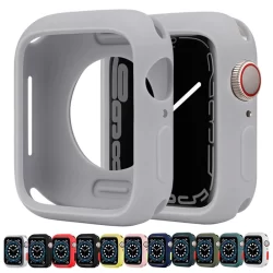 Macio Protectora Capa De Silicone Para Apple Watch 45mm 41mm 44mm 40mm 42mm 38mm Case De Silicone Bumper Case