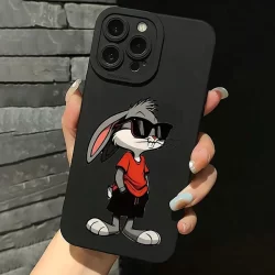 Bonito Dos Desenhos Animados Colorido Coelho Caso Para iPhone 16 15 14 13 12 11 Pro Max 16E X XS XR 7 8 Plus SE2 Capa Ma