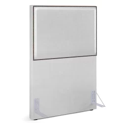 Cabeceira Box Solteiro Com Tachas 100 cm Vicenza L02 Facto Cinza Metalizado - Lyam Decor