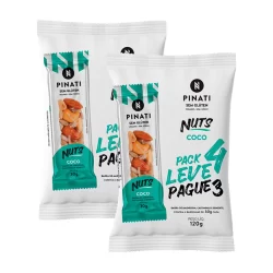 Barra de Cereais Pinati Nuts Coco Leve 4 Pague 3 com 4 unidades de 30g | Kit com três unidades