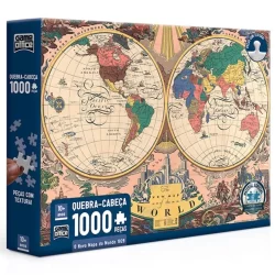 QUEBRA CABEÇA O NOVO MAPA DO MUNDO 1928 GAME OFFICE 1000 PEÇAS TOYSTER PUZZLE GEOGRAFIA PAÍS MUNDI