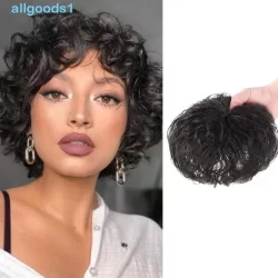 ALLGOODS Cabeça Superior Peruca Bloco Extensões De Cabelo Natual Para Perda Clipe Falso Em Topper Invisível Pedaço