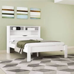 Cama Casal Invicta com Baú Branco