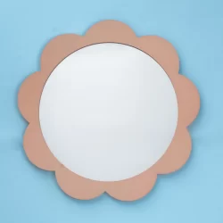 moldura com espelho decorativa de parede flor em mdf - Oikos