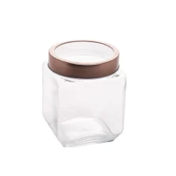 Pote Hermético de Vidro com Tampa de Metal Gastro Rose Gold 1.2L - Lyor