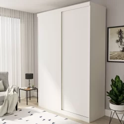 Guarda Roupa Solteiro Premium Salvador 138cm 2 Portas 2 Gavetas Espresso Móveis Branco