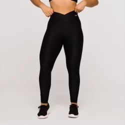 Legging Fitness Feminina Academia Poliamida Cós Cruzado Pret