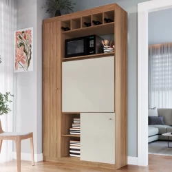 Armário de Cozinha 3 Portas Naturalle/Cristalo Mu500 - Decibal