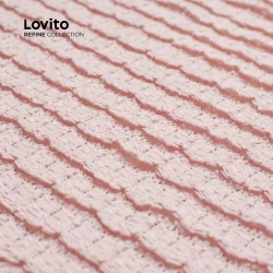(Trendy) (Lovito Refine) Blusa básica casual lisa para mulheres LR2LD079
