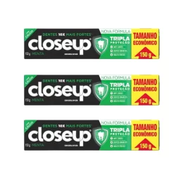Kit 3 Creme Dental Close Up Triple Menta 150g