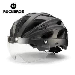 Capacete De Bicicleta ROCKBROS Com Óculos De Proteção MTB À Prova De Vento Equipamento De Ciclismo