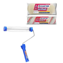 Kit Rolos Não Respinga e Profi Lã Carneiro + 1 Cabo - Castor
