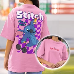 Camiseta de Treino Feminina Lilo Stitch Oversized Roupas de Treino Feminina Crossfit Academia