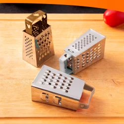 Mini Ralador Cozinha Em Aço Inox 4 Faces 7cm Moedor de Alho Tempeiro