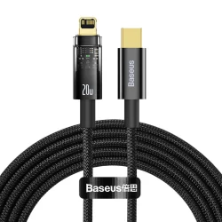 Baseus Cabo Turbo 20W USB-C para Lightning 2m Carregamento Rápido para iPad iPhone 7 8 9 X XR 11 12