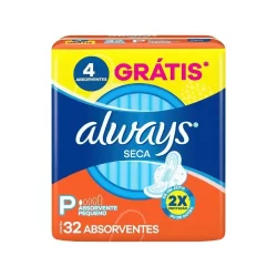 Absorvente Always Super Protecao Seca com Abas 32 Unidades Leve mais Por menos