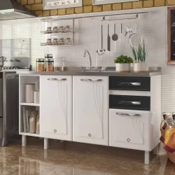 Balcão de Cozinha de Aço Telasul Star New 150cm P/ Pia