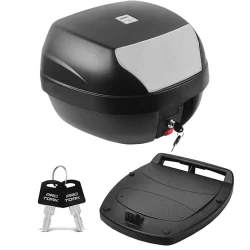 Baú Bauleto para Motos 28 Litros Smart Box Com Refletor Traseiro e Lente Cristal BP-03CL - Pro tork