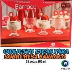 Jogo de Taças de Sobremesa Barroco Conjunto 6 peças Wheaton