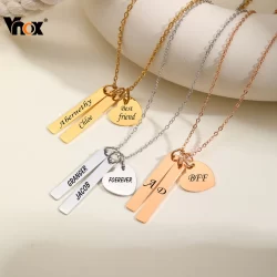 Colar BFF Personalizado Em Forma De Coração Com Barra Vnox , De Amizade Aço Inoxidável Dourado , Presente De Joia De For