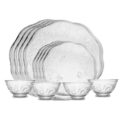 Jogo de Jantar 12 peças New Butterfly Cristal Ecológico Lyor
