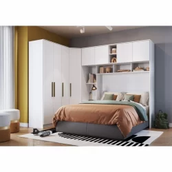 Guarda Roupa 3 Portas 2 Gavetas Wood  Branco Line