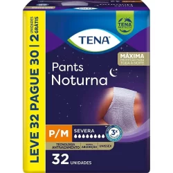 Roupa Intima Tena Pants Noturna P/M Leve 32un Pague 30un