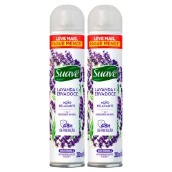 Kit 2 Desodorante Suave Lavanda e Erva-Doce Aerosol Antitranspirante 48h Ação Relaxante 200ml