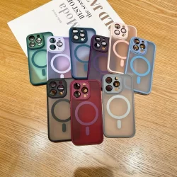 capa iPhone 1112 13 pro max Magnético Luxo Fosco Translúcido Armadura Caso À Prova De Choque Para