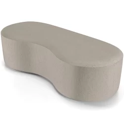 Puff Decorativo Orgânico para Living Quarto 140cm Orbit W01 Linho Bege - Lyam Decor