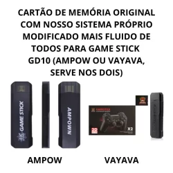 Cartão de Memoria com Imagem Sistema Game Stick GD10 64gb (ampow ou vayava) + jogos