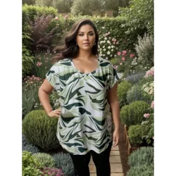 Blusinha estampada plus size - G1 ao G5 - Plus size de verdade - esT 17