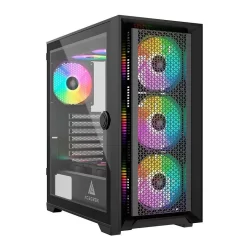 Gabinete Gamer Acegeek Tempest A370, Mid-Tower, Lateral de Vidro, Preto, AG-TEMPEST-A370-BK