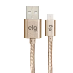 Cabo Carregamento 1M, ELG, USB para Micro USB, M510BG, 2.4A e 12W, Dourado