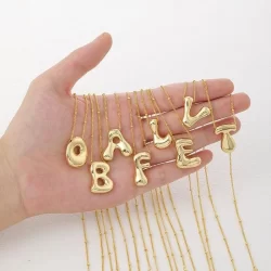 Simples Ouro Prata Cor 26 Letras Colares Para Mulheres/Cadeia De Contas Iniciais/Nome Jóias nkeq52