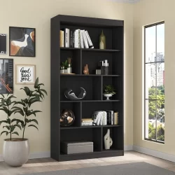 Estante para Livros 4 Prateleiras 181cmx93cm Home Office Espresso Móveis Onix TX/Onix TX