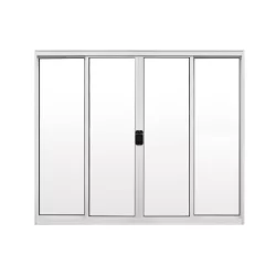 Janela de Alumínio de Correr 100x200cm 4 Folhas Hale Esquadrias Branco