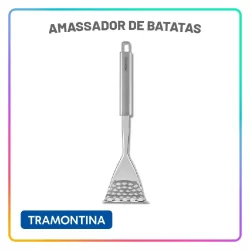 Amassador de Batatas Aço Inox Tramontina Marffim Utensílio Cozinha Resistente a Lava-Louças