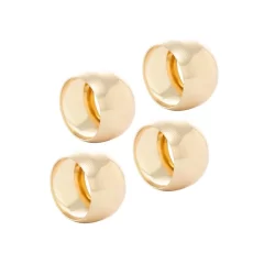 4 Anéis para Guardanapo Lyor Circle de Aço Dourado