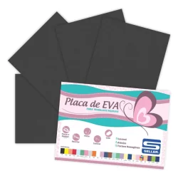 Placa de EVA 40X60cm Preto pacote com 10 folhas Seller