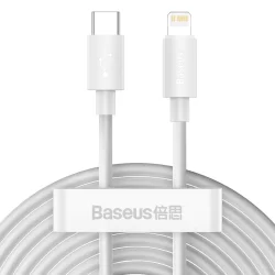 Kit Cabo PD Lightning para USB-C Baseus Simple Wisdom 20W (2PCS/Set)1.5m Branco