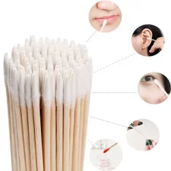 100 Palitos Com Algodão De Limpeza Alinhamento Henna Micropigmentação Unha Boca