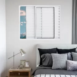Janela Veneziana de Alumínio 3 Folhas 120 X 120cm Linha Modular 120cm x 120cm